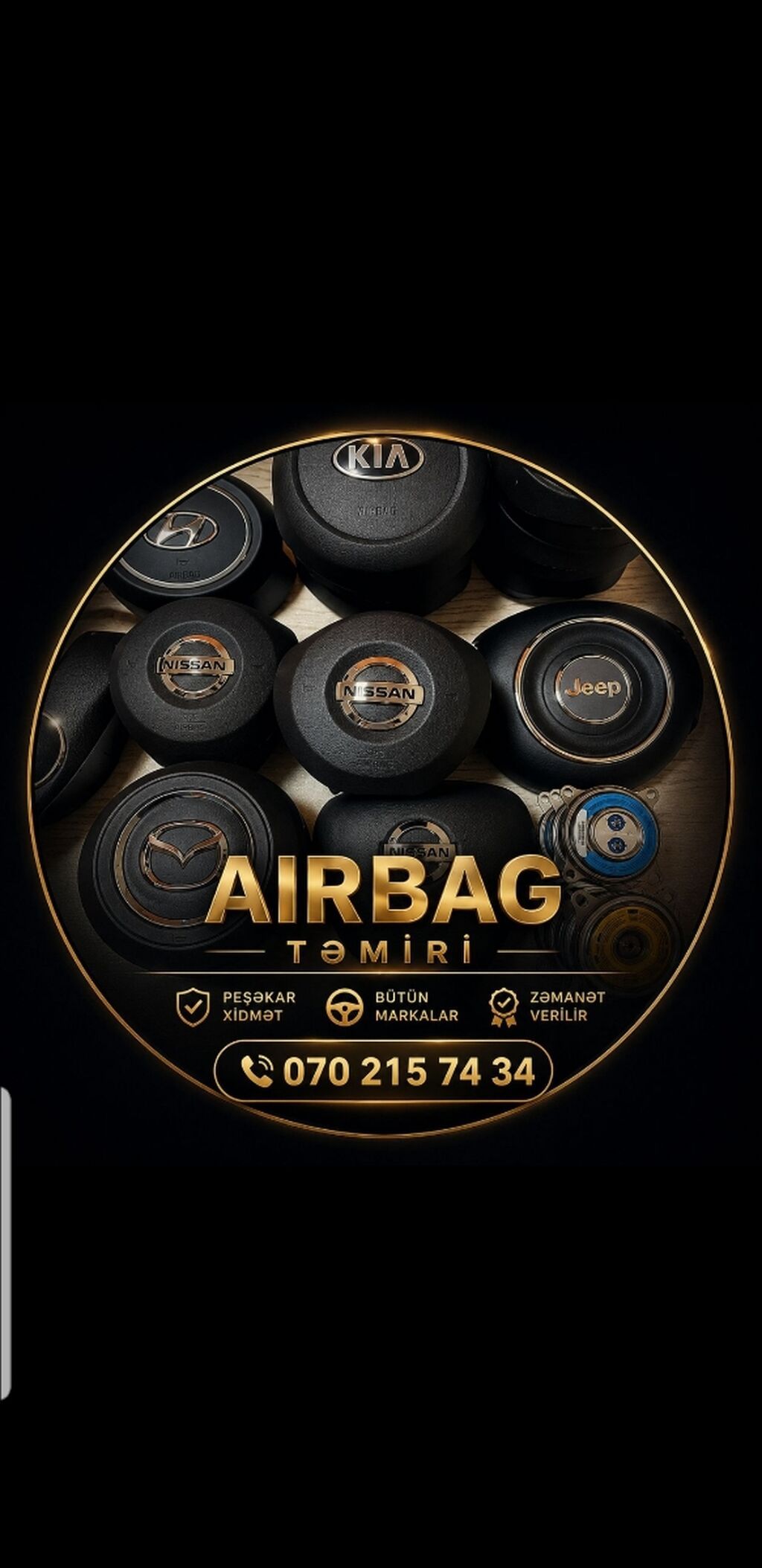 Aırbag Təmiri və Bərpası - Sürücü və sərnişin hava yastıqlarının — Xidmətlər, Bakı