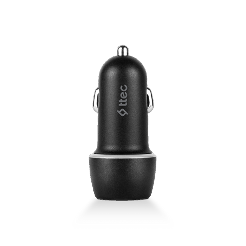 Car Smart Charger Ttec Duo 1USB+1USB-C 3.1A / 15.5W Black (2CKS25S)