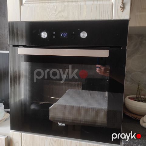 Beko daxilidən quraşdırılan elektrik sobası - Şüşə ön panel və — Masazır