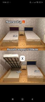 Bazalı tək nəfərlik çarpayı – 220 AZN - Üst hissəsi qaldırılan baza — Mallar