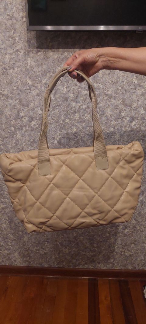 Bej rəngli qadın çantası – quilted (romb tikişli) dizayn - Material — Bakı