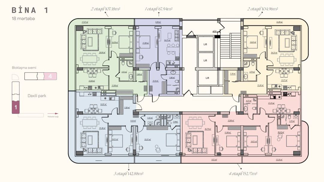Satılır 2 otaqlı yeni tikili 104.9 m² — Mənzil, Bakı (5)