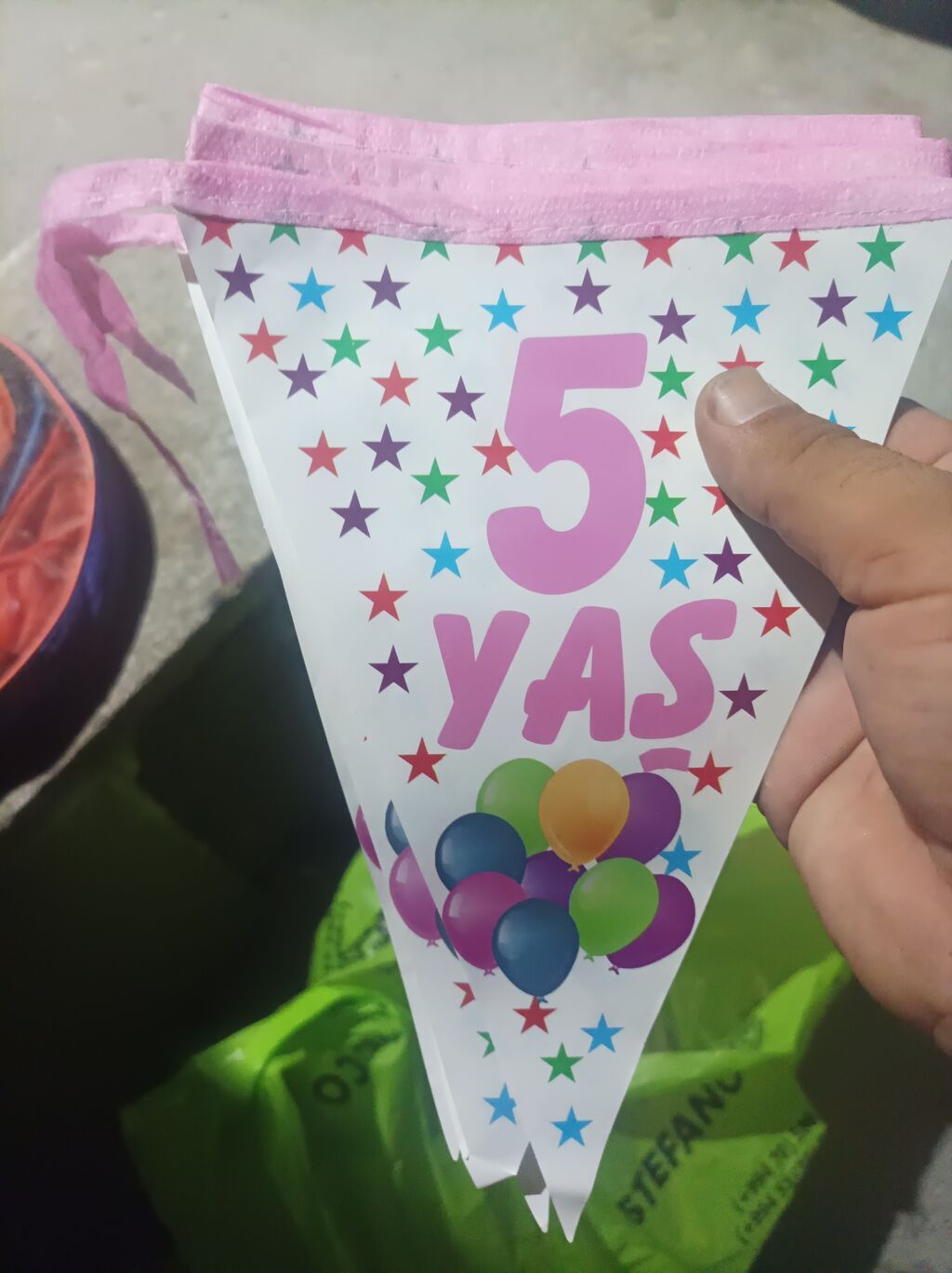 Uşaqlar üçün ad günü bəzək dəsti - “5 YAŞ” yazılı rəngarəng — Bayram dekoru və aksesuarları, Bakı