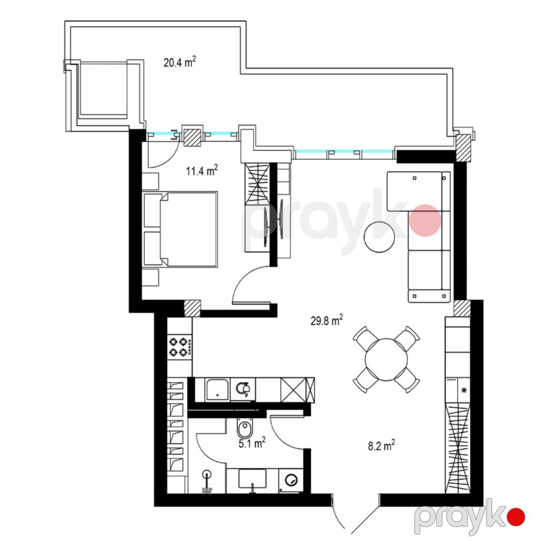 Satılır 1 otaqlı yeni tikili 85.7 m² — Mənzil, Bakı (11)