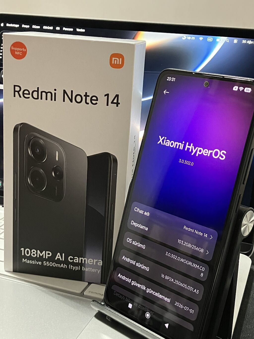 Redmi Note 14, 256 GB, rəng - Qara, Zəmanət, Düyməli, Sensor — Elektronika, Masazır (2)