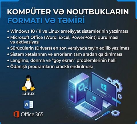 Kompüter formatı və proqramların yazılması — Bakı