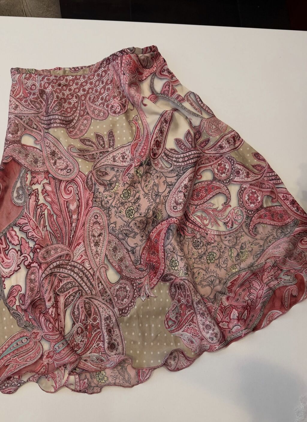 Ipek midi ətək – paisley naxışlı Italy - Model: A-kəsim, midiya qədər — Ətəklər, Bakı (2)