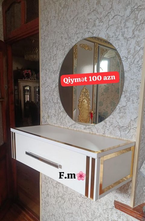 Divar tipli kosmetik masa və güzgü dəsti - Dəst: dairəvi güzgü + asma — Bakı