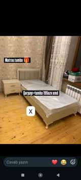 Çarpayı + tumbadan ibarət dəst - Rəng: krem/ivory tonları - Dizayn — Mallar