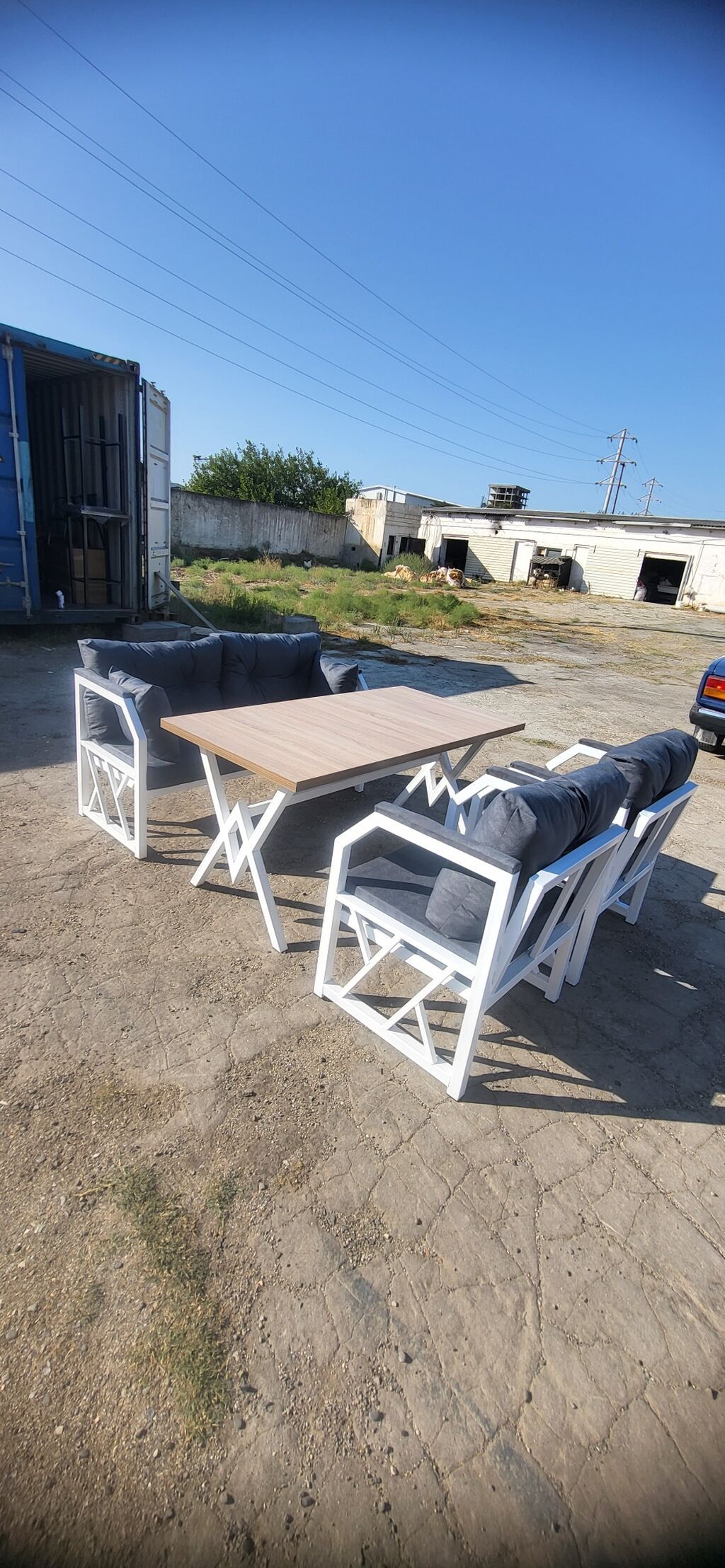Yeni, Dördbucaq masa, Açılmayan, Stullar ilə, Metal, Azərbaycan — Mebel, Bakı (2)