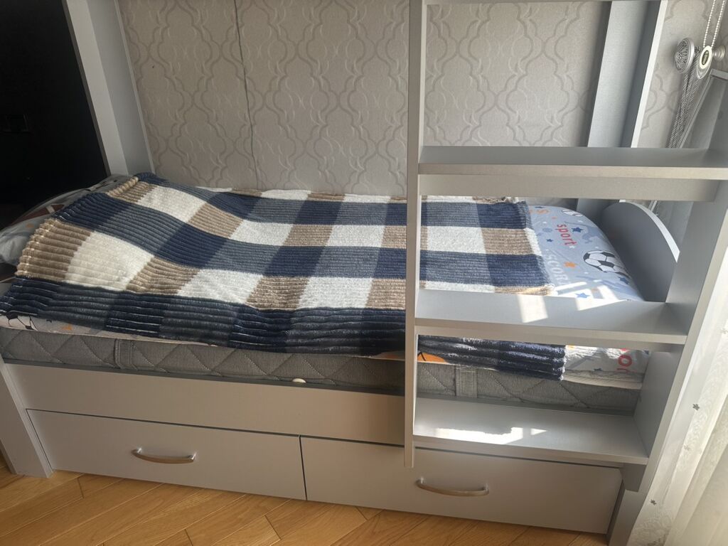İki mərtəbəli uşaq/yetişkin çarpayısı – boz rəng - Kompakt iki — Mebel, Bakı (3)