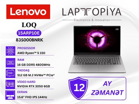 Lenovo loq 15ARP10E 83S000BNRK — Bakı