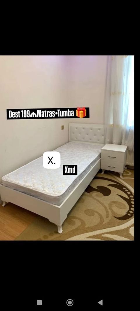 Yataq dəsti – matras + tumba - Rəng: ağ - Komplekt: tək nəfərlik — Bakı