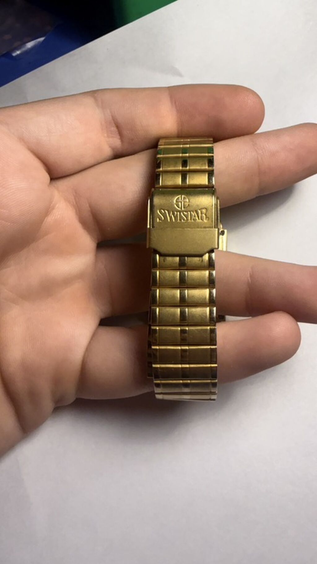 Swistar kişi qol saatı - Korpus və qolbaq: 23K qızıl örtük — Qol saatları, Kürdəmir (5)