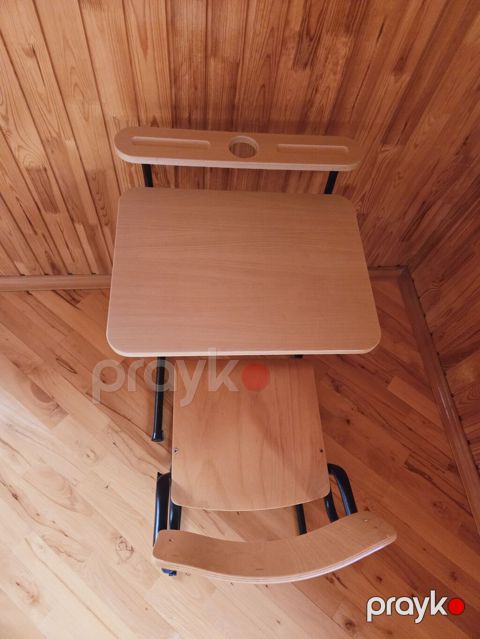Tək nəfərlik məktəb partası və stulu - Komplekt: masa + stul