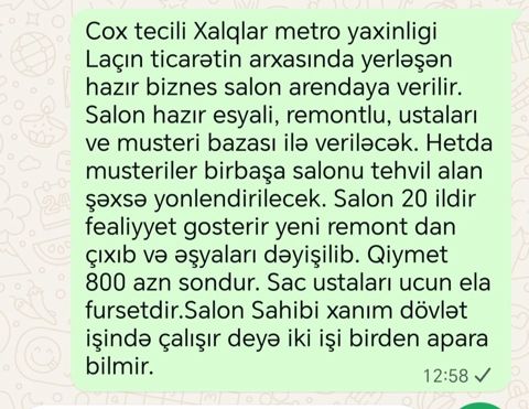 Çox Xalqlar metrosuna yaxın, Laçın ticarətin arxasında — Bakı