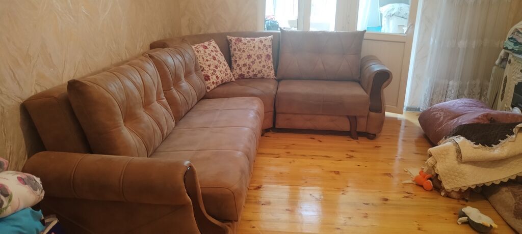 Künc divan dəsti - Forma: L-şəkilli, sağ künc yerləşimi - Ölçü: 3 — Mebel, Bakı (2)