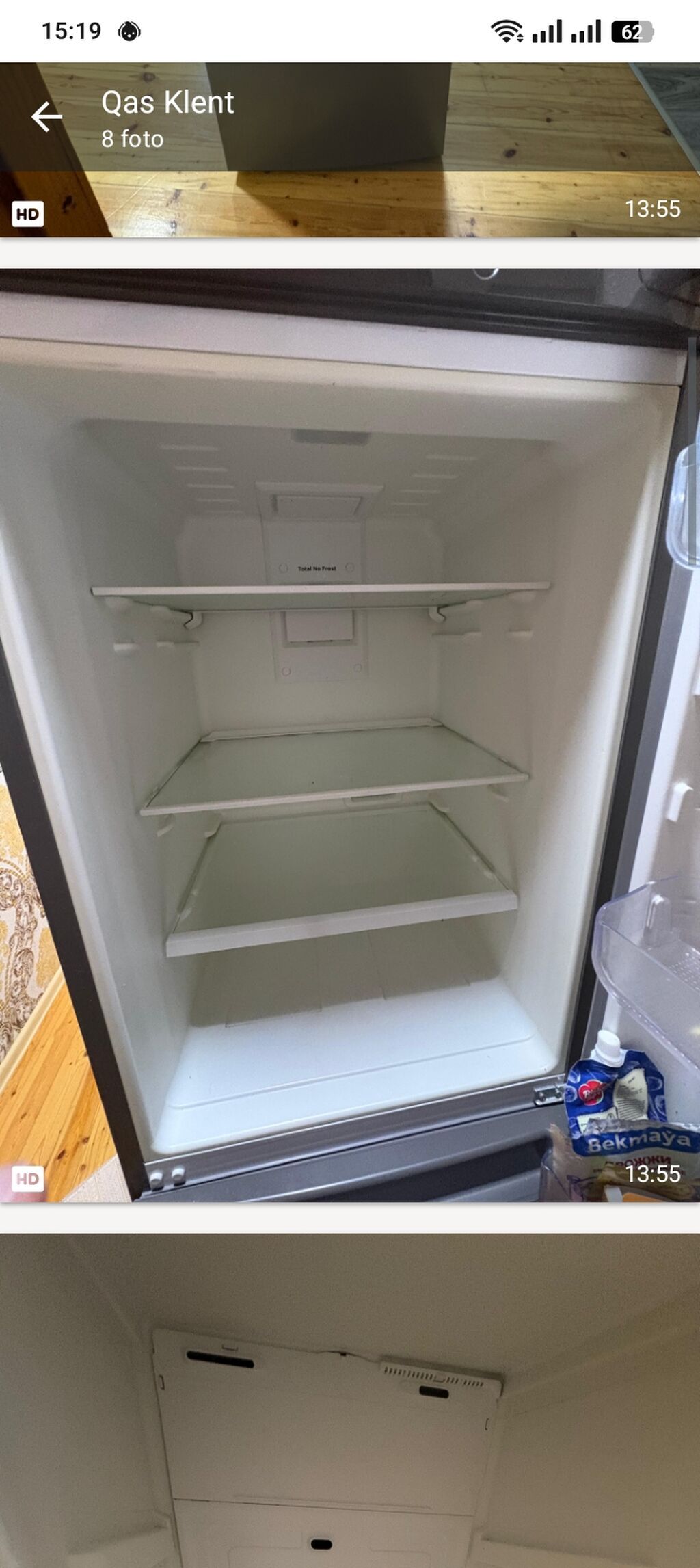 Indesit iki kameralı soyuducu - Rəng: gümüş/metallik - Alt hissədə — Soyuducular, Masazır (3)