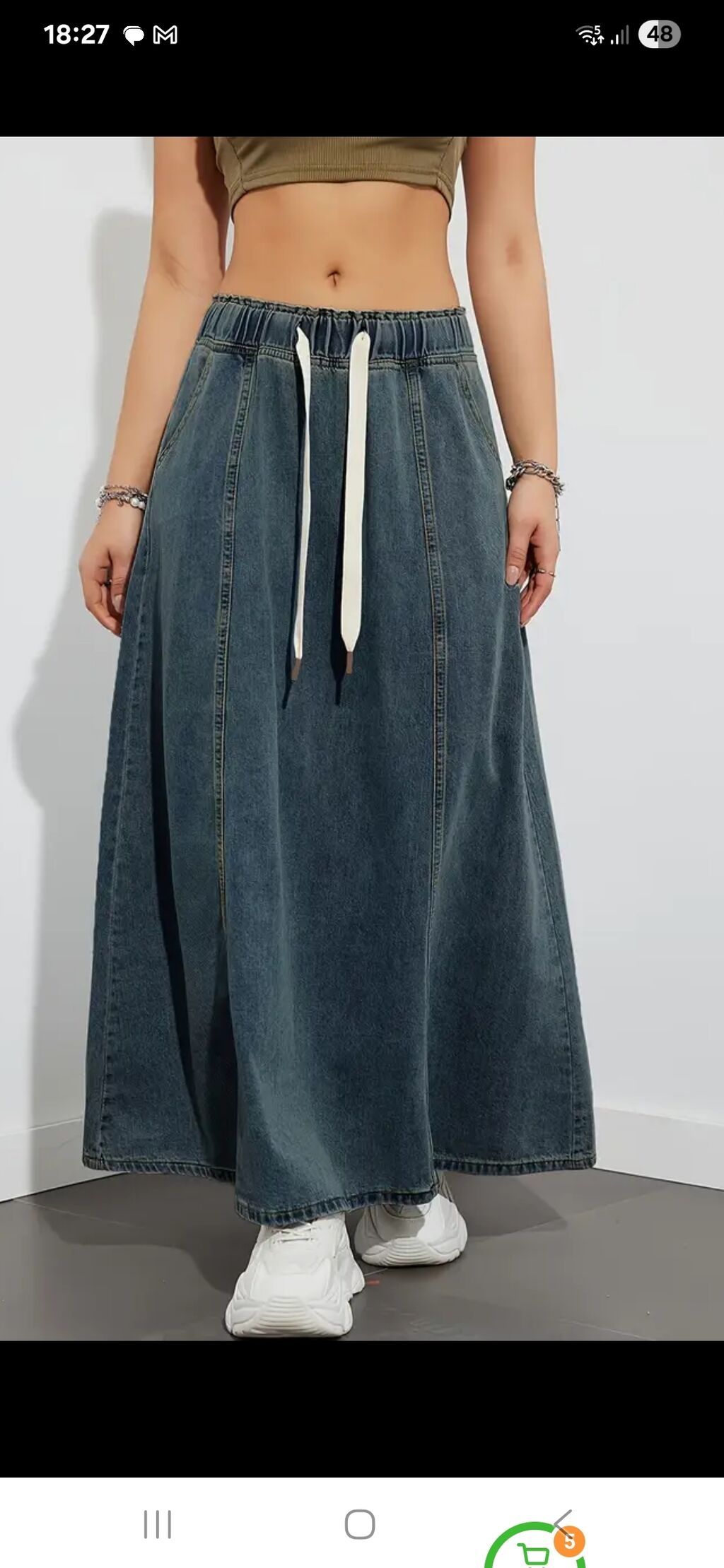 M raz teze Qadınlar üçün uzun denim ətək: - Model: A-kəsim, geniş və — Ətəklər, Digah