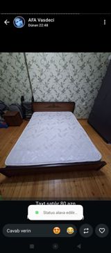 İşlənmiş, İkinəfərlik çarpayı, Bazasız, Matras ilə, Siyirməsiz — asiya — Furniture