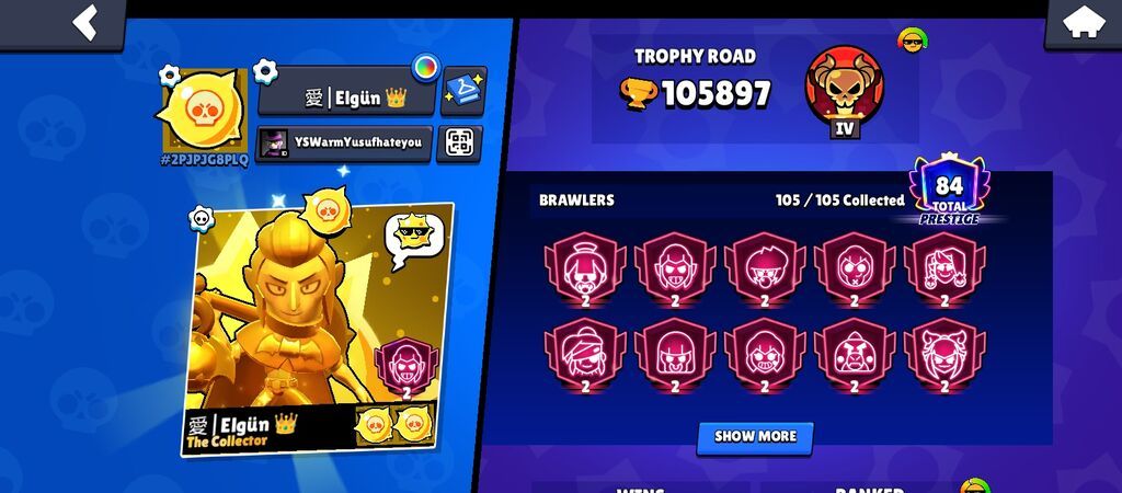 Brawl Stars oyunu üçün yüksək səviyyəli oyun hesabı - Profil: “Elgün — Elektronika, Naxçıvan (3)