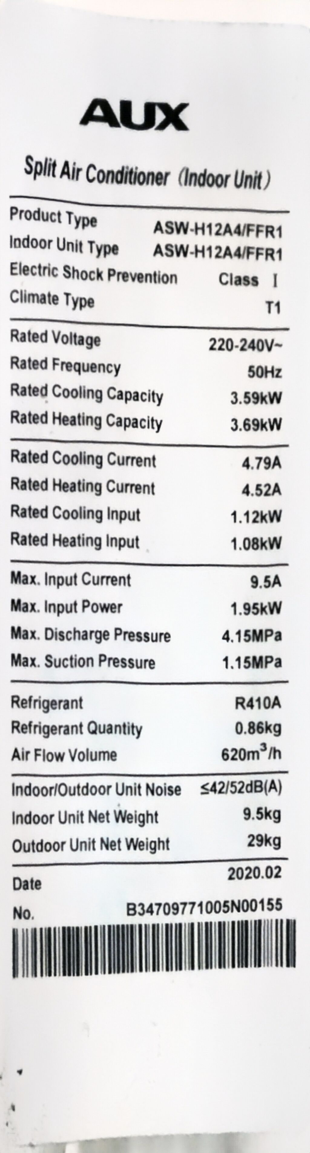 AUX Split Kondisioner – ASW-H12A4/FFR1 (2020) cəmi 4 ay istifadə — Elektronika, Bakı (3)
