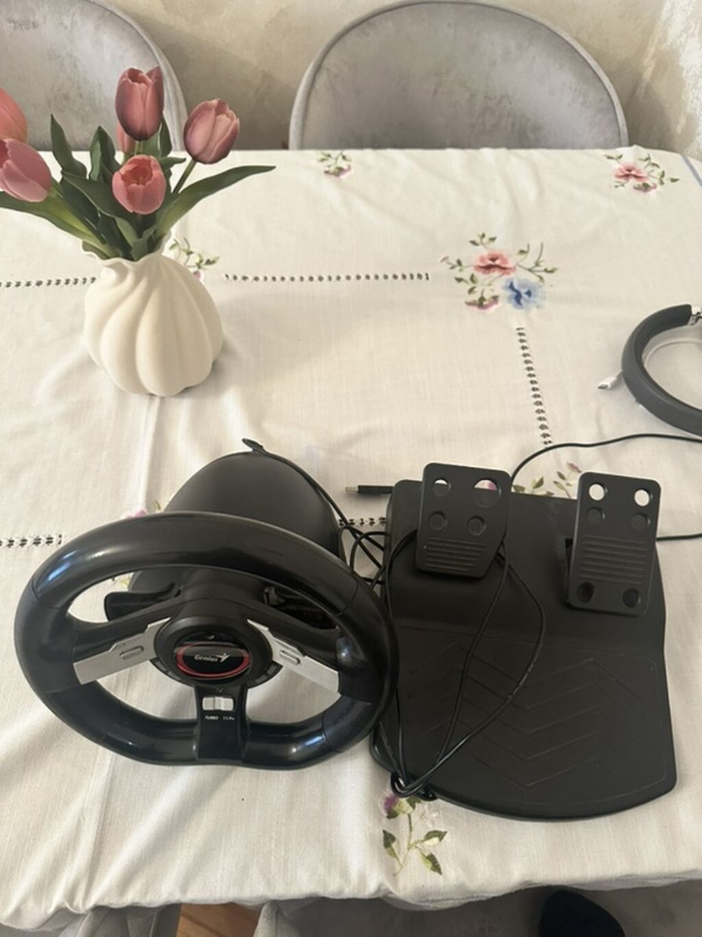 Genius yarış sükanı və pedallar dəsti - Marka/model: Genius sükan + — Elektronika, Digah (2)
