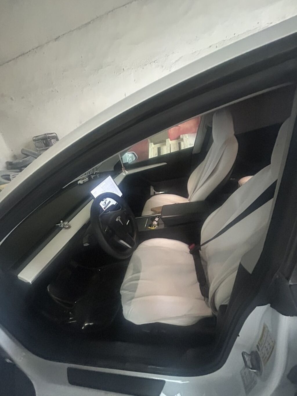 Tesla Model 3, ağ mirvari rəng, elektrik sedan. Amerikadan yüngül — Avtomobillər, Masazır (9)