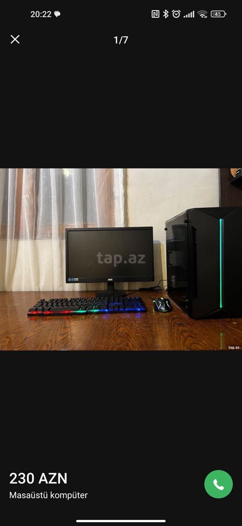 Masaüstü kompüter seti I3 2100 4gb ram gt 220 1gb 450w qida bloku — Digah