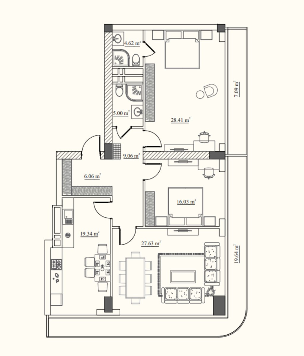 Satılır 3 otaqlı yeni tikili 144.6 m² — Mənzil, Bakı (6)