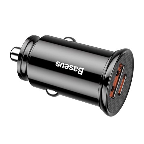 Car Adapter Baseus 30W PPS 1USB+USB-C Black — Bakı