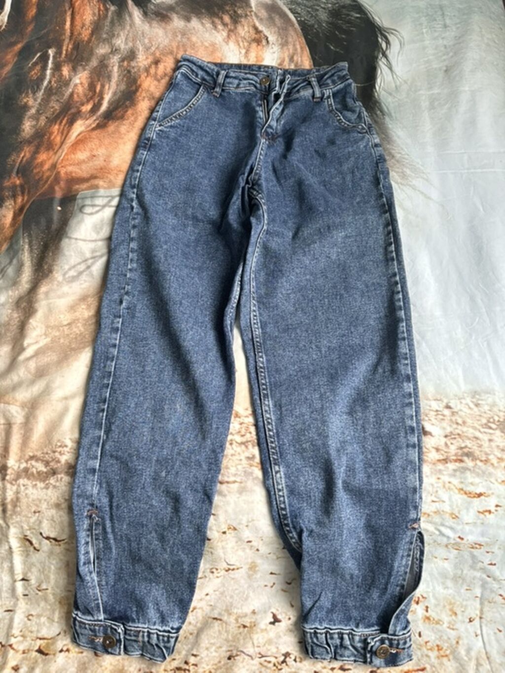 3-4 dəfə geyilib .Vintage tərzli mavi denim cins şalvar. - Model — Şəxsi əşyalar, Qobu