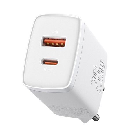 Charger 1U+1PD Baseus 20 W Compact White — Bakı