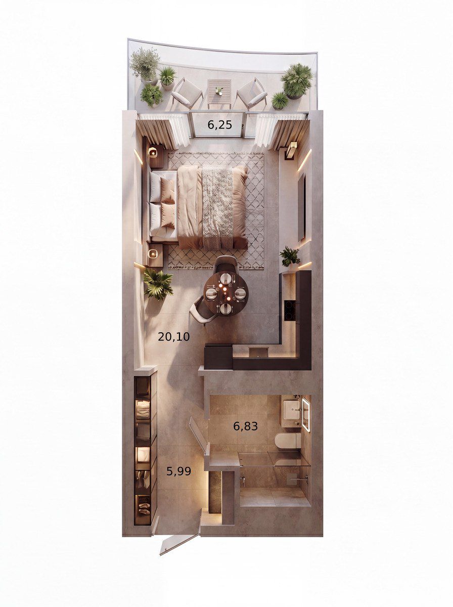 Satılır 1 otaqlı yeni tikili 39.2 m² — Mənzil, Bakı (3)