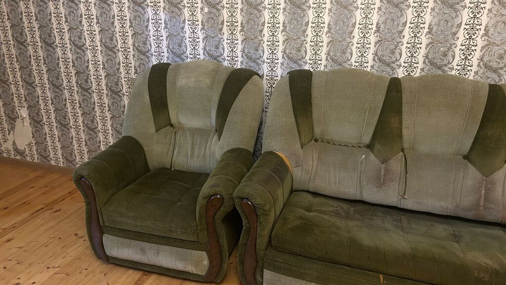 İşlənmiş, Divan-kravat, 2 kreslo, Divan, Bazasız, Açılan — Mebel, Bakı (2)