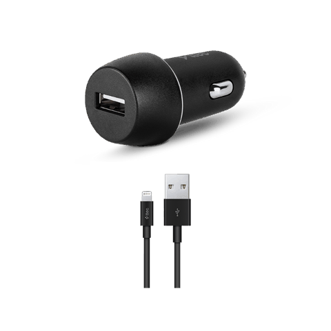 Car Smart Charger + Kabel USB↔Lightning Ttec 2.1A / 10.5W Black (2CKS20LS)