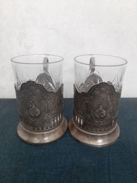 Çay dəsti, rəng - Gümüşü, Şüşə — Bakı