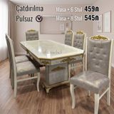 Nərgiz masa dəsti Yüksək keyfiyyətlə Qiymət: Masa 2x1 +6 stul 459₼ — afa.mebel — Masalar və stullar