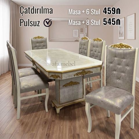 Nərgiz masa dəsti Yüksək keyfiyyətlə Qiymət: Masa 2x1 +6 stul 459₼ — Bakı