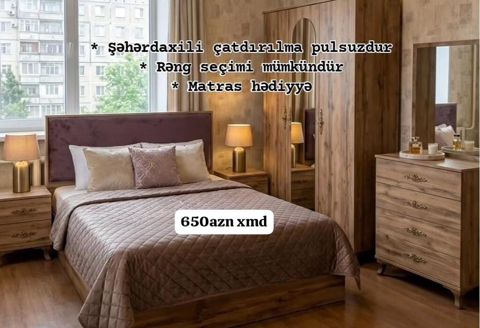 Yataq otağı mebel dəsti Tərkib: - 2 nəfərlik çarpayı (yumşaq başlıq) — Bakı