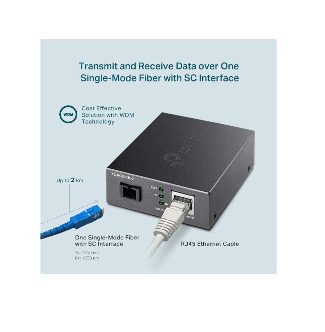 Gigabit Converter TP-Link FC311B-2 Single-Mode — Şəbəkə və server avadanlığı, Bakı (6)