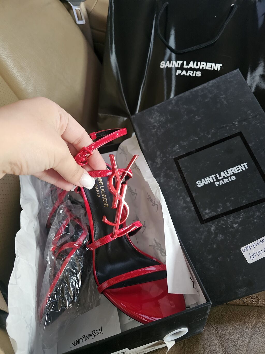 Saint Laurent Paris qadın sandal - Model: YSL monoqram detallı zərif — Şəxsi əşyalar, Masazır (2)