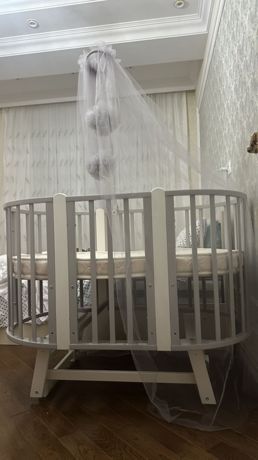 Uşaq beşiyi – oval/yuvarlaq model. yeni kimidir, istifade olunmayıb. 2 — Mebel, Bakı (2)