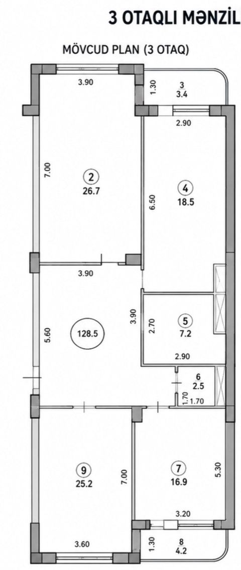 Satılır 3 otaqlı yeni tikili 128.5 m² — Sumqayıt