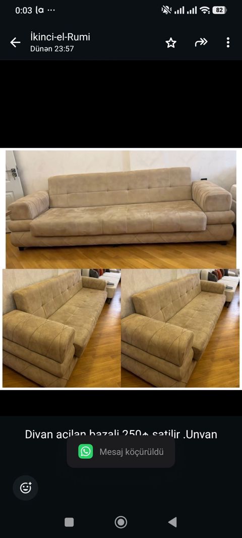 Divan acilan bazali 250₼ satilir .Unvan Masazir &Rumi — Bakı