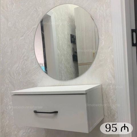 Minimalist asma tualet masası dəsti - Divara bərkidilən ağ rəngli — Bakı