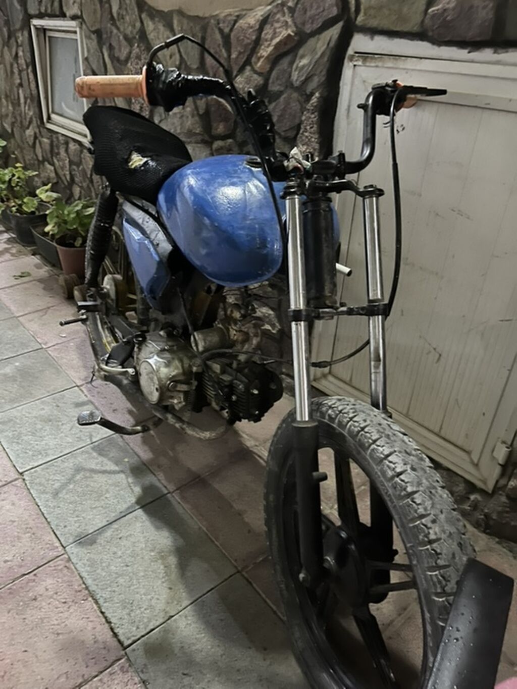 Özəlləşdirilmiş kiçik motosiklet/proyekt baza - Rəng: mavi (benzin — Motosikletlər, Mehdiabad (2)