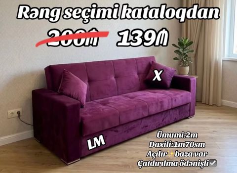 Mükəmməl komfort və funksionallıq bir arada – üzü məxməri toxumalı — Bakı