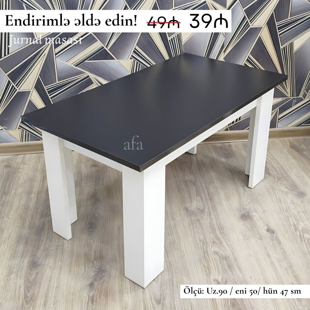 Jurnal masalari Yeni və sifarişlə. Qiymət 50₼ Ölçü :90x50/50 — Masalar, Bakı (4)