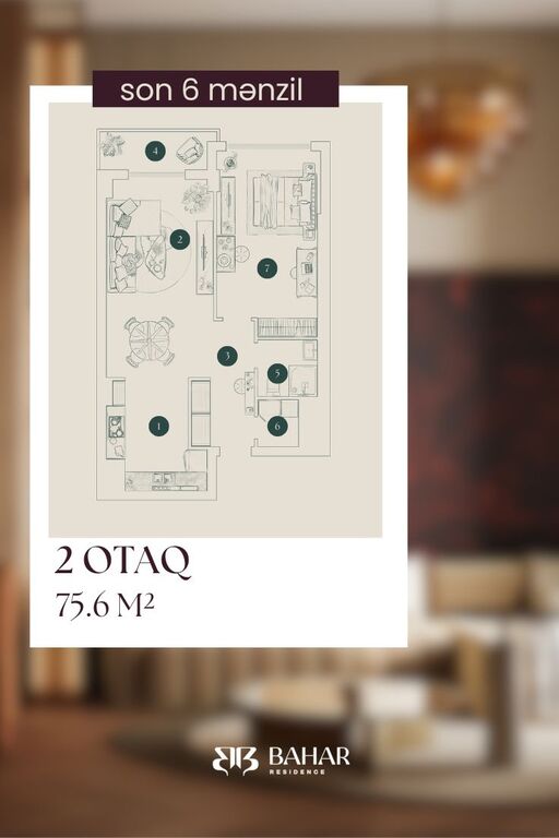 Satılır 2 otaqlı yeni tikili 75.6 m² — Mənzil, Bakı (2)